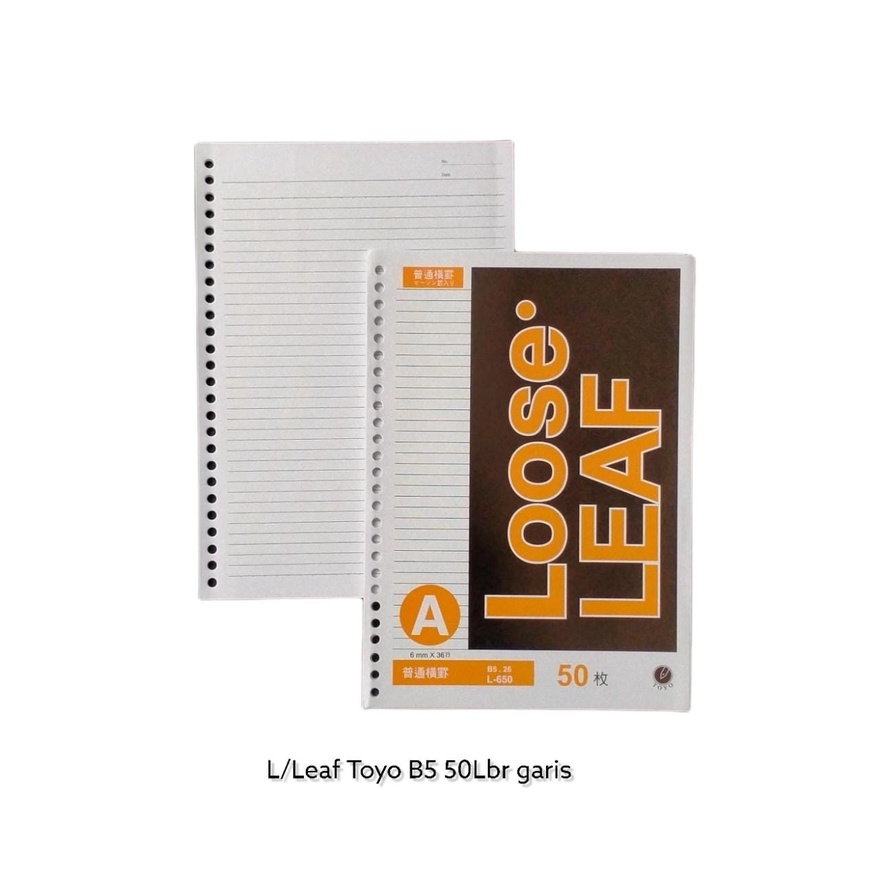 

KERTAS BINDER NOTE LOOSE LEAF B5 26 RING LUBANG GARIS ISI 50 LEMBAR