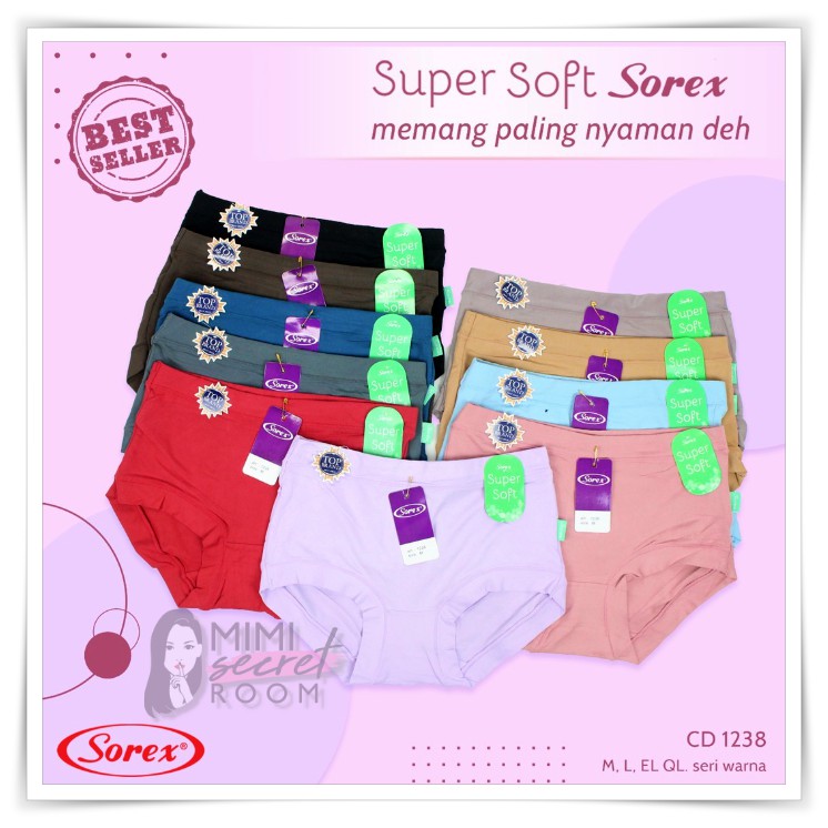 ❤ MIMI ❤ CD Wanita Sorex 1238 super soft karet besar / cd basic M L EL QL