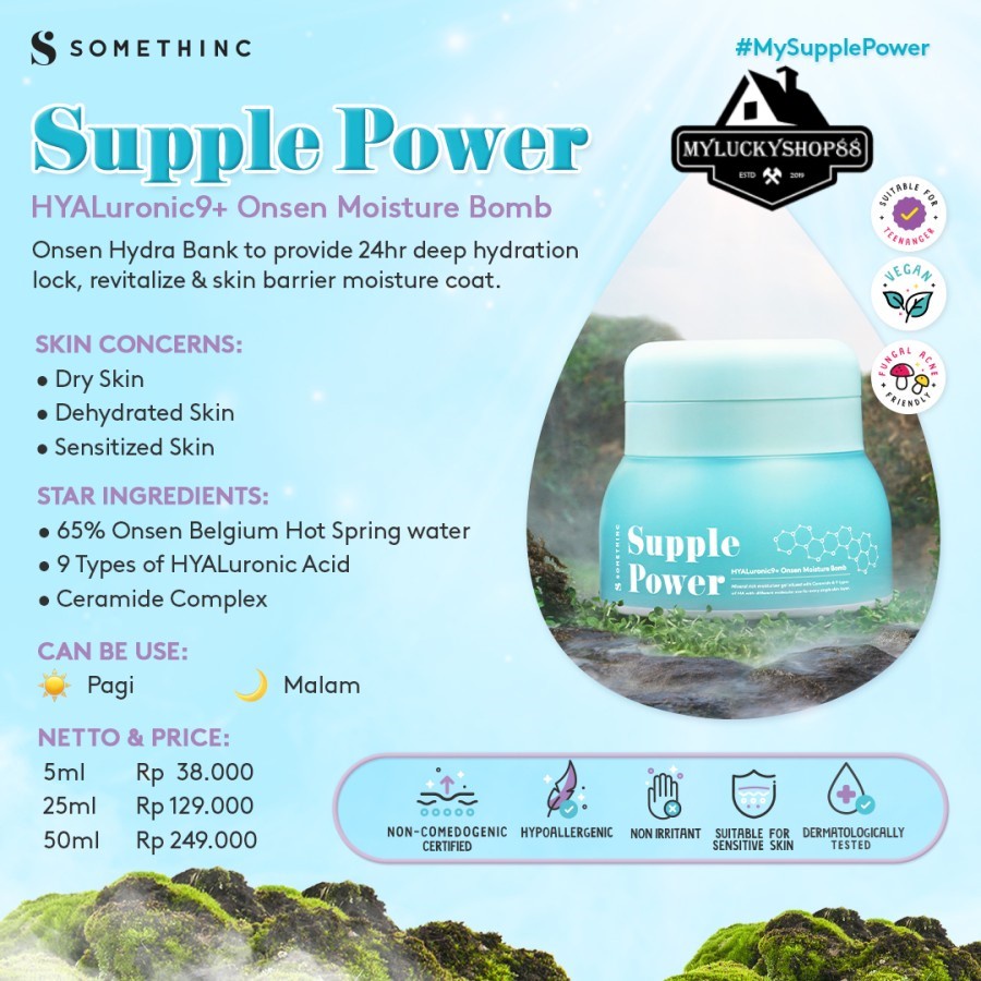 Somethinc Supple Power Hyaluronic 9+Onsen Moisture Bomb Gel Moisturizer