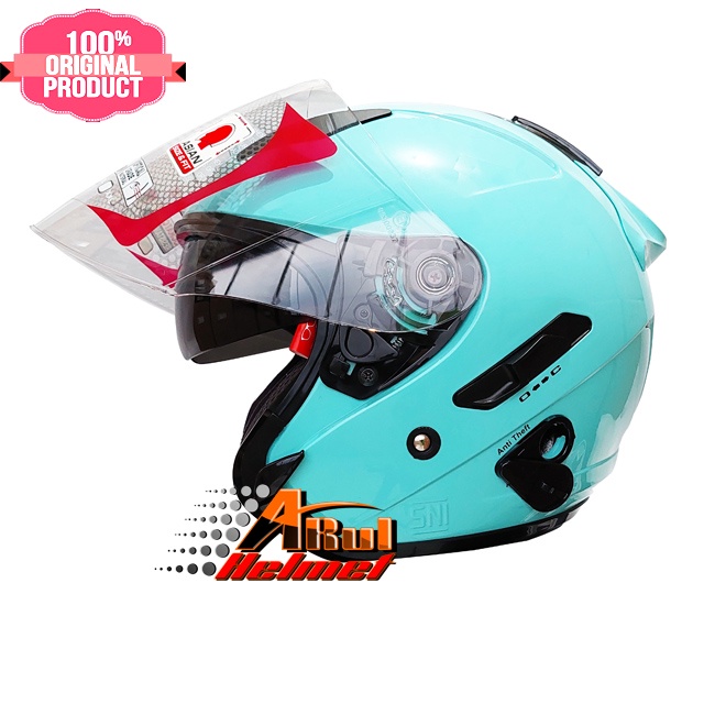 HELM / HELM KYT GALAXY flat R AQUA BLUE FLAT VISOR TERBARU/ KYT GALAXY DOUBLE VISOR