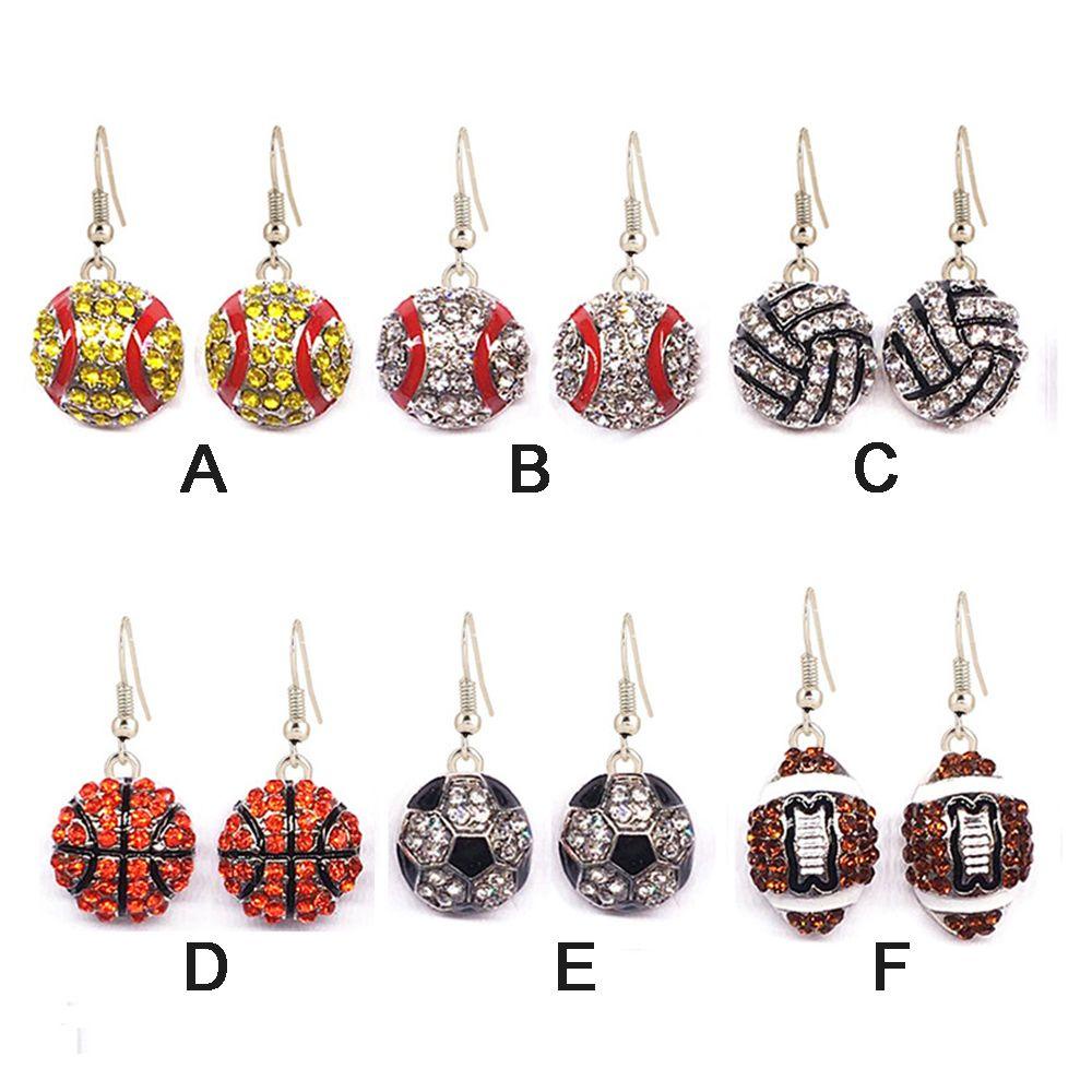 R-flower Ball Drop Earrings Hadiah Voli Baseball Basket Sepak Bola Menjuntai