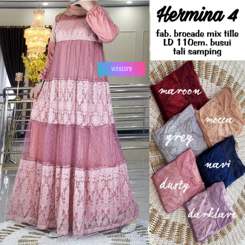 HERMINA MAXY DRESS ORIGINAL PRODUK BY VINSTORE