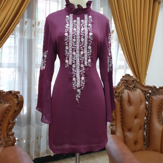 [PRELOVED] Blouse Ungu bunga kecil