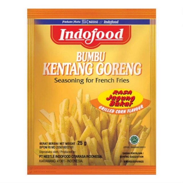 

INDOFOOD BUMBU KENTANG GORENG JAGUNG BAKAR 25G