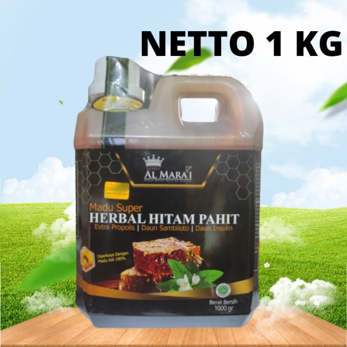 

MADU SUPER HERBAL HITAM PAHIT PLUS PROPOLIS SAMBILOTO 1 KG AL MARAI