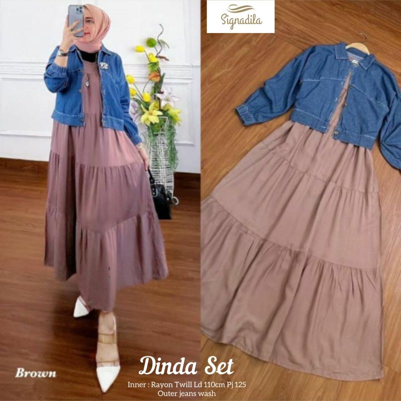 dinda set//setelan wanita jeans