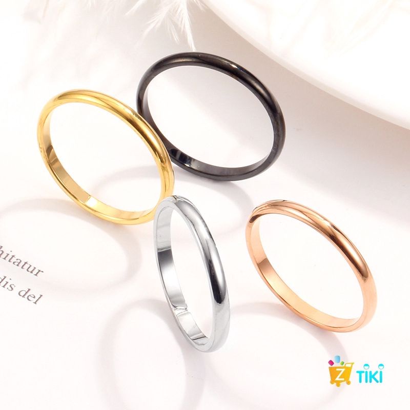 4s Grosir Solo || Cincin Titanium simple Polos Pria &amp; Wanita warna hitam, gold ,solver lebar 3mm || Anti KARAT &amp; LUNTUR