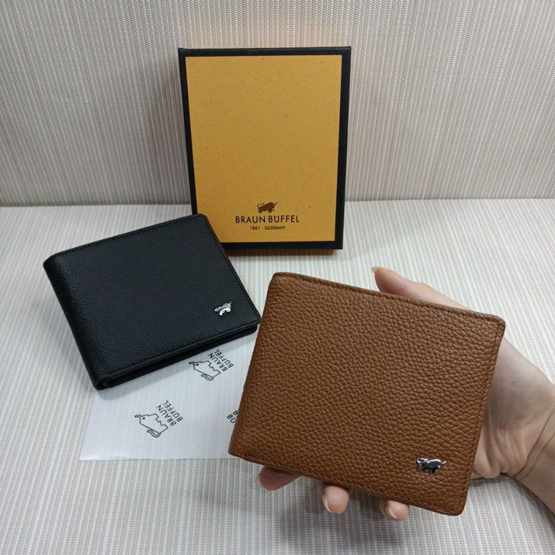 NEW !! Dompet pria Braun buffel logo kulit sapi asli