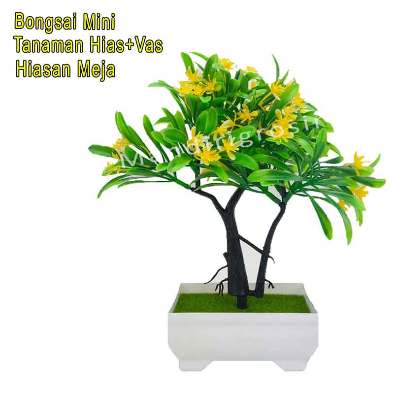 Tanaman hias * Bongsai mini * Penghias meja * Bunga+Vas