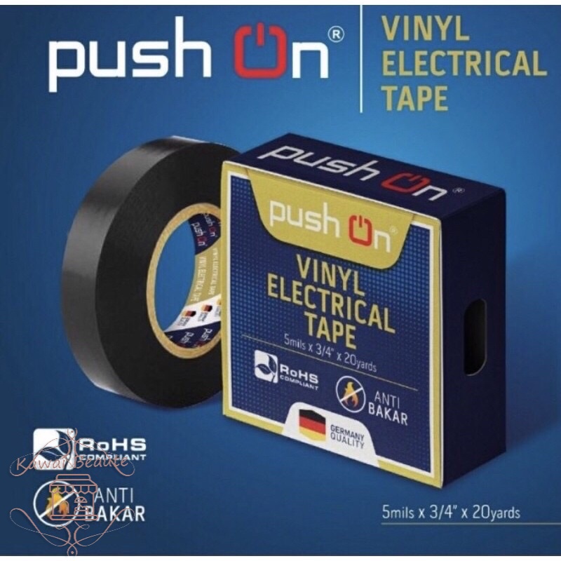 PUSH ON 3M ISOLASI LISTRIK ELECTRICAL TAPE TAHAN API 1500 GU / Selotip / LAKBAN Hitam