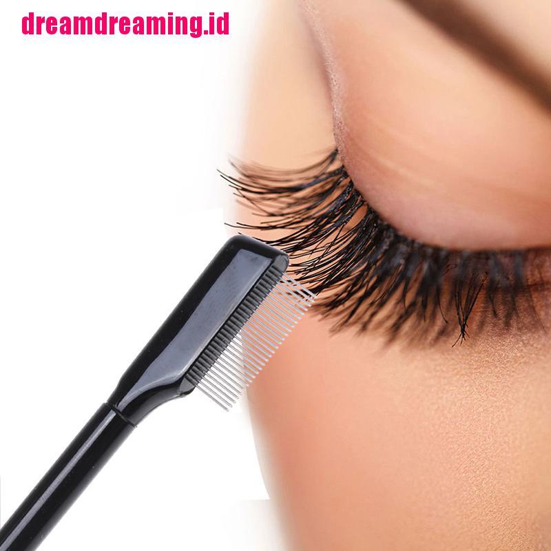 1pc Brush Sisir Alis / Bulu Mata Extension Bahan Metal Steel