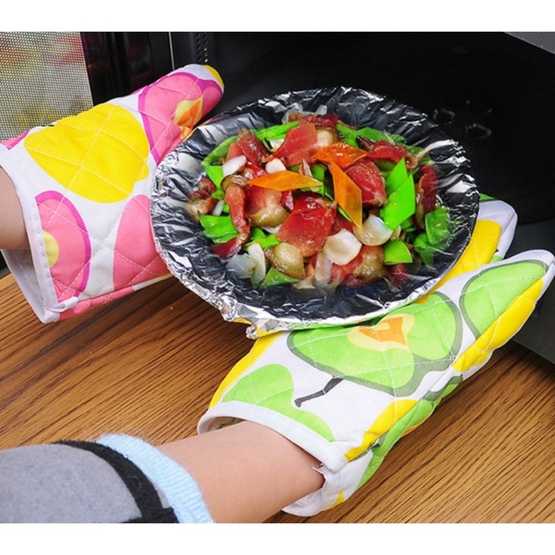 Sarung Tangan Oven plus bantalan Gloves Tahan Panas Warna Random
