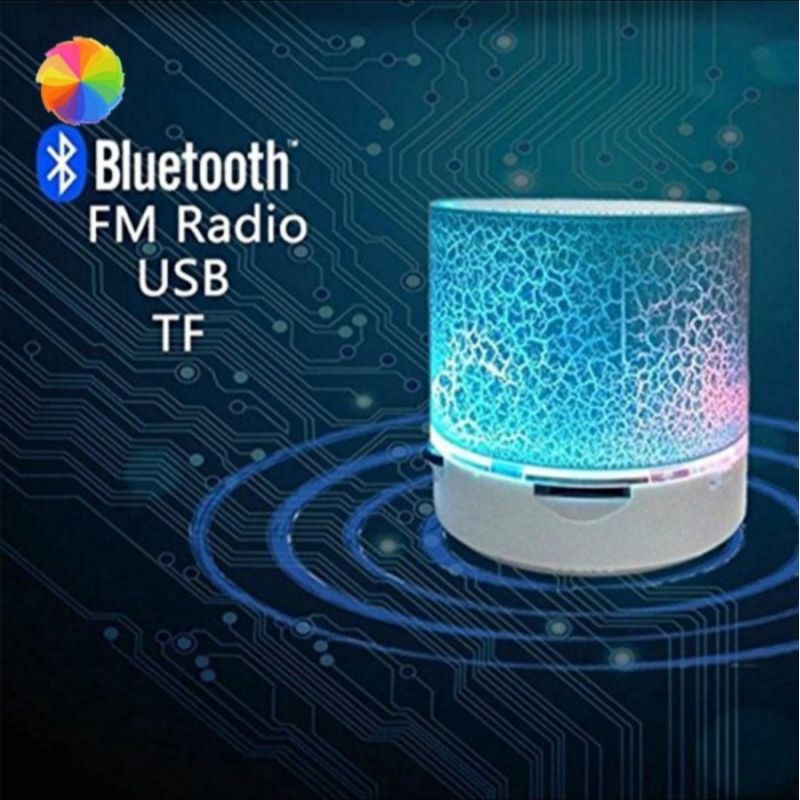 Speaker Mini bluetooth lampu Retak Music Box