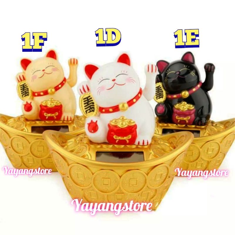 [ Tanpa Baterry ] Maneki Neko Lucky Cat Solar Kucing Hoki Kucing Uang Bawa rezeki Emas Keberuntungan