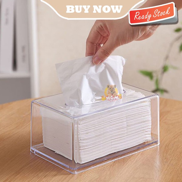 Tempat Tissue akrylic Tissue Holder Transparant Clear Tebal 16x12cm