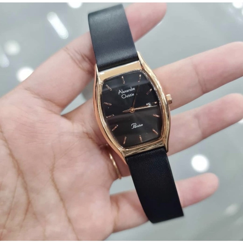 Jam Tangan Alexandre Christie Ac 2939 Original Black Rosegold Wanita