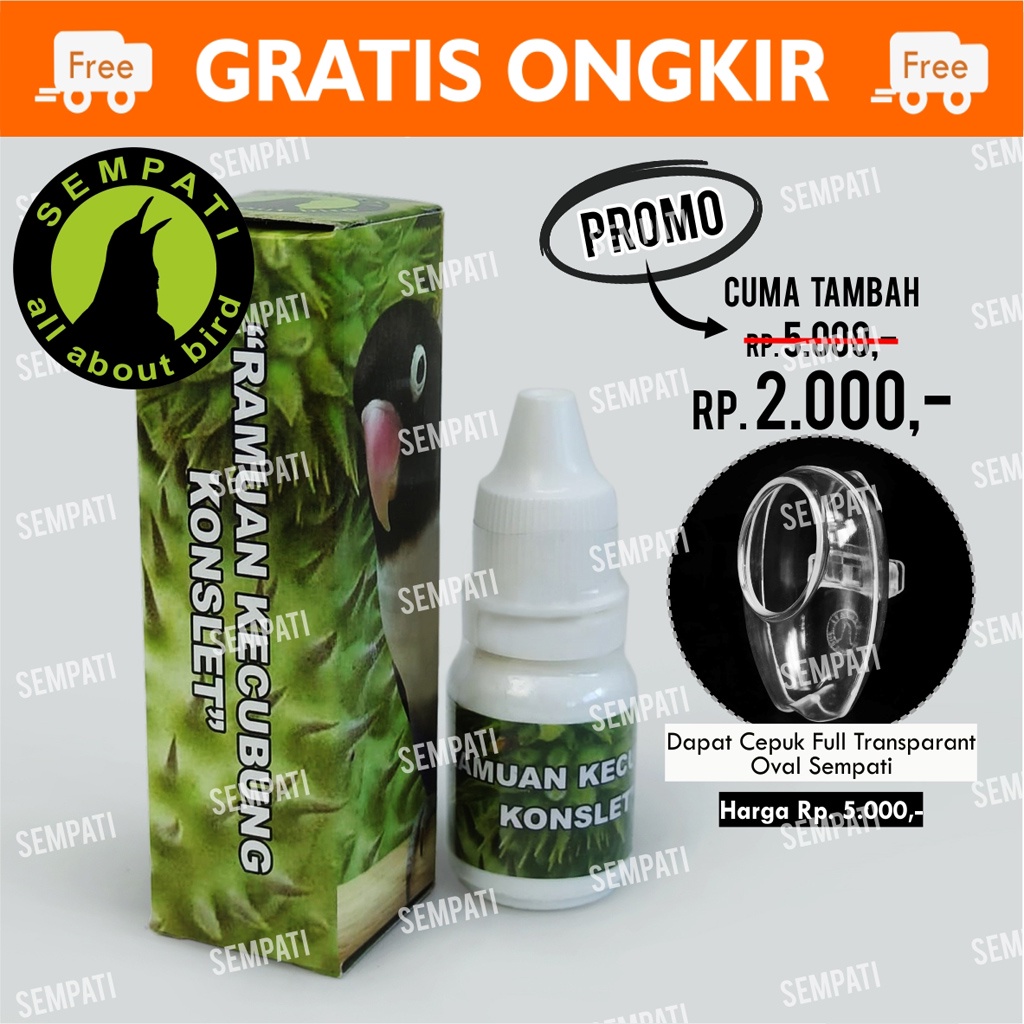 FREE CEPUK RAMUAN KECUBUNG KONSLET SEMPATI VITAMIN OBAT PENGGACOR GACOR BURUNG LOVEBIRD FIGHTER