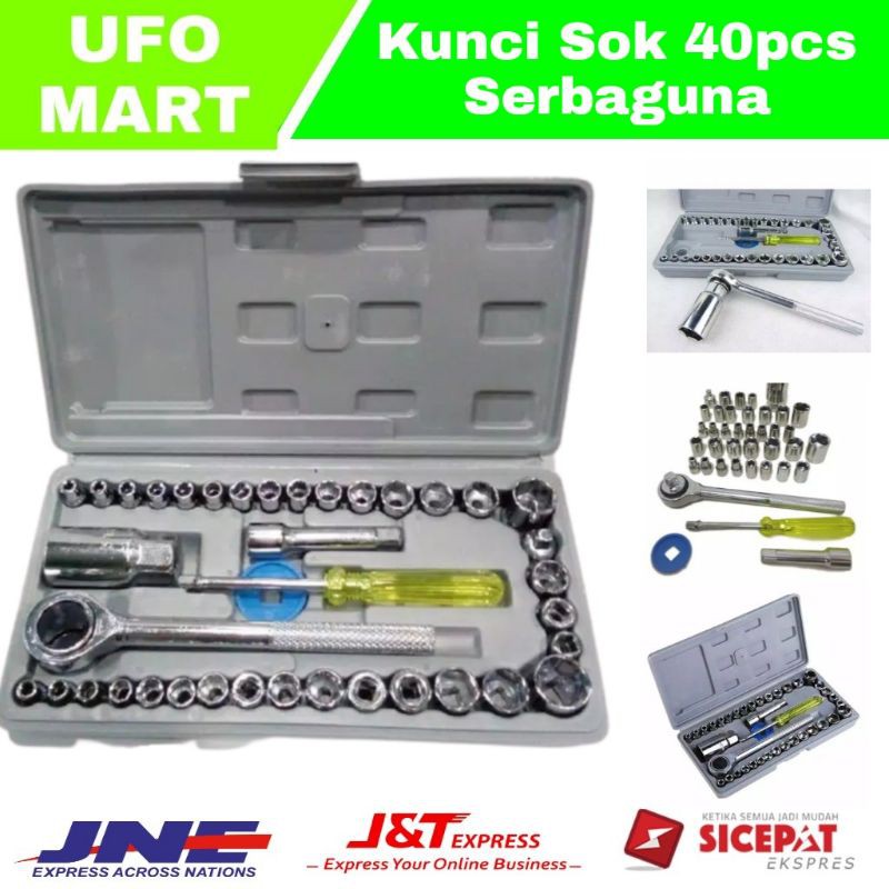 Kunci Sok Set Motor ISI 40 PCS sama OBENG - Kunci Shock Sock Shok Set Lengkap TOOL BOX Motor Mobil