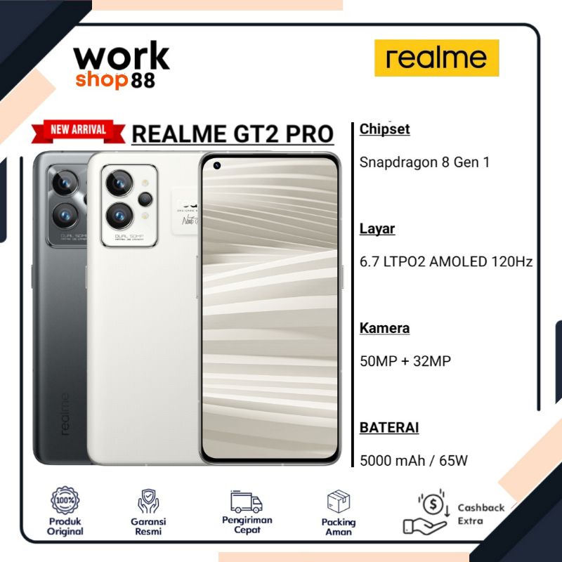 HP Terbaru Realme GT 2 Pro 12/256 Ram 12GB Rom internal 256GB - New Original Garansi Resmi - Layar S