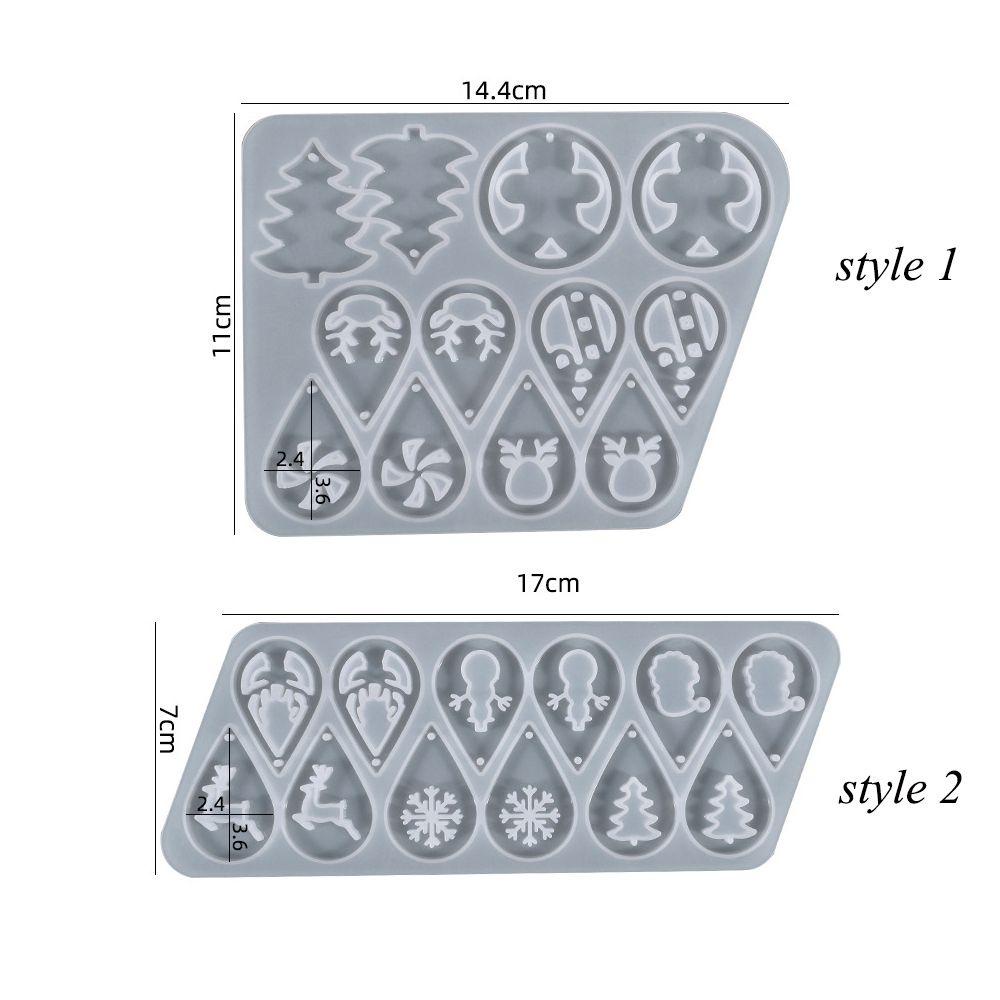 Solighter Anting Cetakan Silikon Casting Liontin Elk Snowflake Snowman Ear Studs