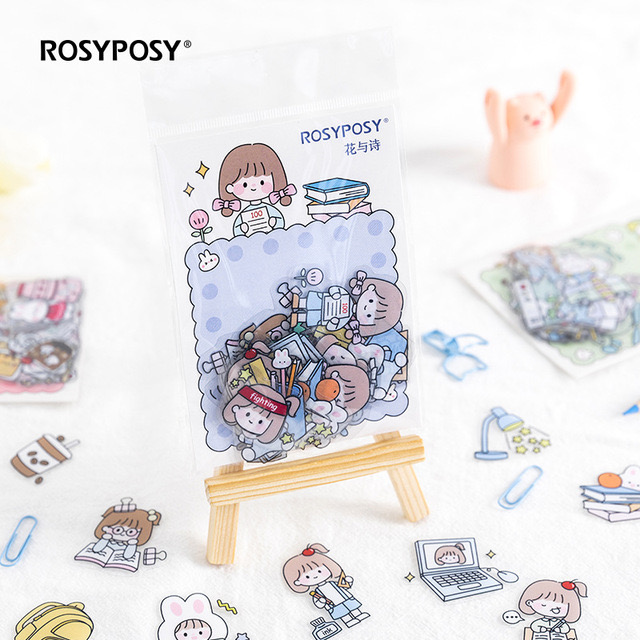 40pcs Stiker Desain Kartun Rosyposy Pet Explosion Gaya Jepang