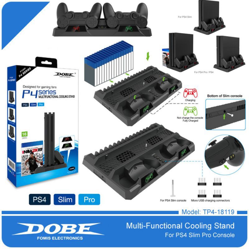 P4 Dobe Multifunctional Cooling Stand P4 Pro/Slim/Fat Led TP4-18119