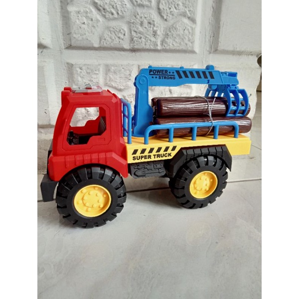 AK 93 - Mainan Heavy Truck Grapple + Kayu (opp) Truk Angkut Kayu AK93