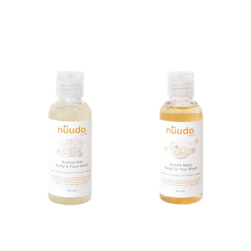 Nuudo Body Lotion / Hair Lotion / Rash Cream / Kid Shampoo / Gentle Baby Head to Toe Wash / Bubbly Kids Body to Face Wash 60ml