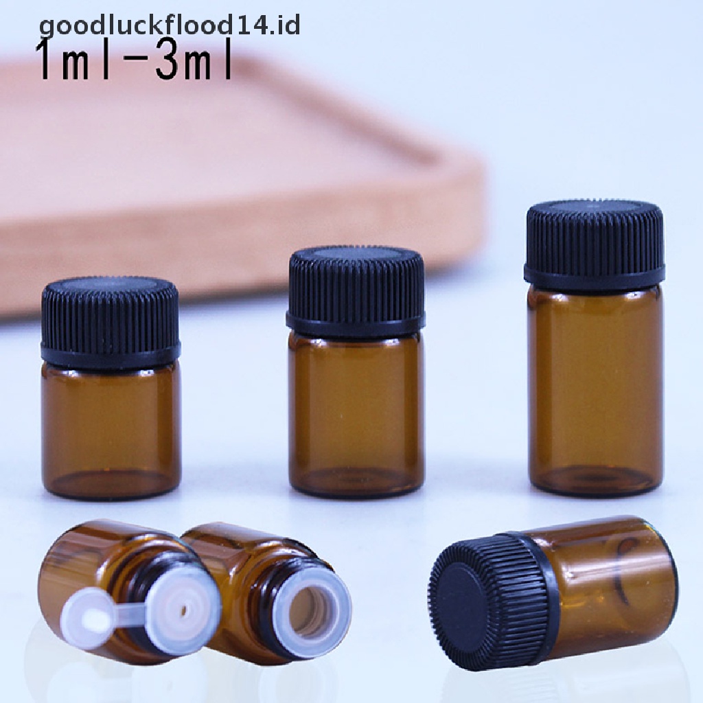 [OOID] 5Pc Empty New Amber Glass Jar Container Cosmetic Cream Lotion Bottle Storage Box ID