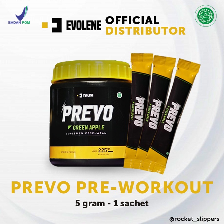 EVOLENE Prevo Pre-Workout Eceran 1 sachet - PreWorkout Ecer BPOM HALAL