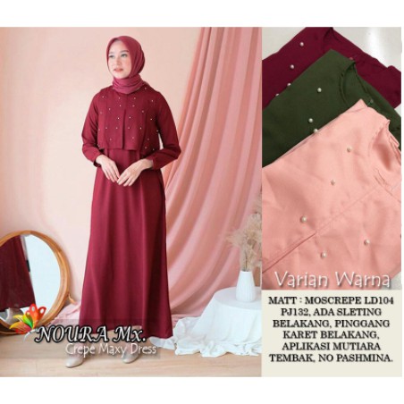 NOURA DRESS Baju Gamis Muslim Terbaru 2020 2021 Model Baju Pesta Wanita kekinian