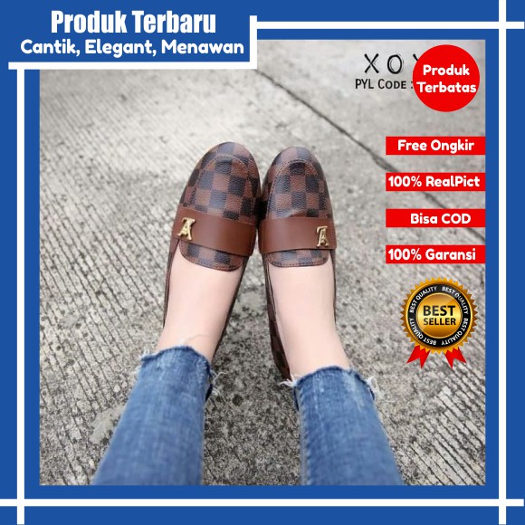 flatshoes wanita sepatu flat shoes wanita plat shoes wanita LV KOTAK PS08