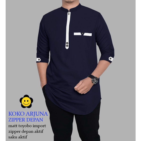 MM 60474-61214-63230-65283-67148-70162 KOKO ARJUNA Baju Koko Qurta Pria,Baju Koko Pria Terbaru,Terkini,Termurah dan Terlaris-Navy