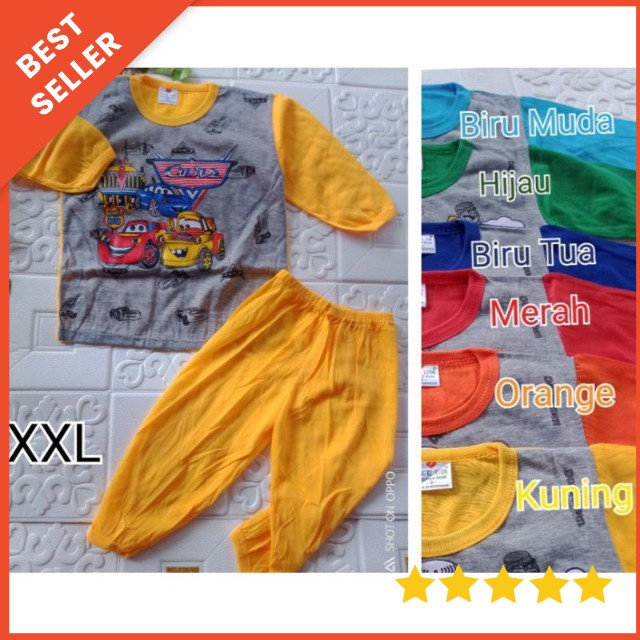[5-6 th] BAJU SETELAN ANAK COWOK MURAH / SETELAN PANJANG ANAK COWOK CARS MC QUEEN / BAJU HARIAN ANAK
