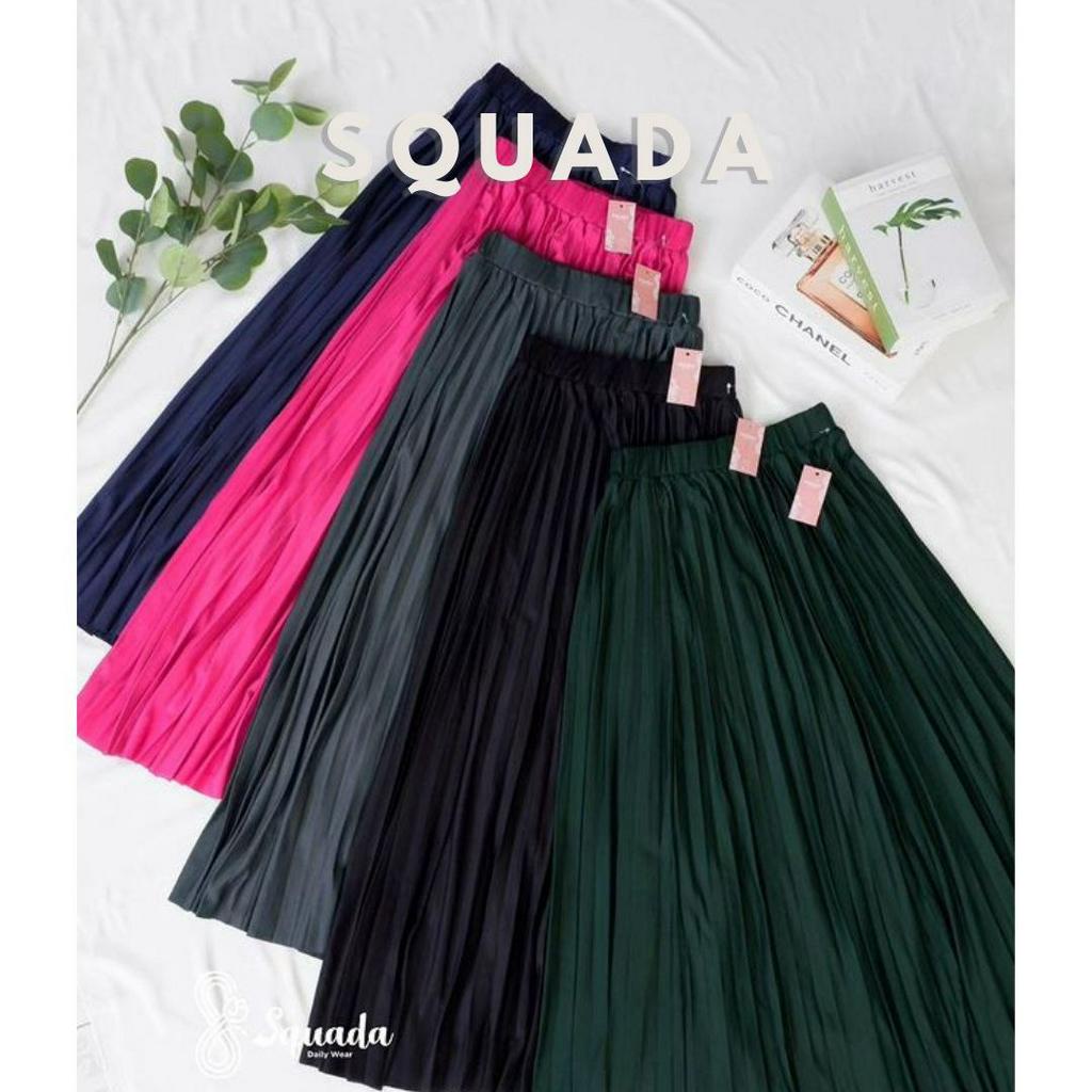 SQUADA | BOLD SERIES -  TOKYO PLEATS SKIRT PREMIUM - BAWAHAN PLISKET POLOS MAYUNG JUMBO BAHAN TORINO TOKYO PREMIUM