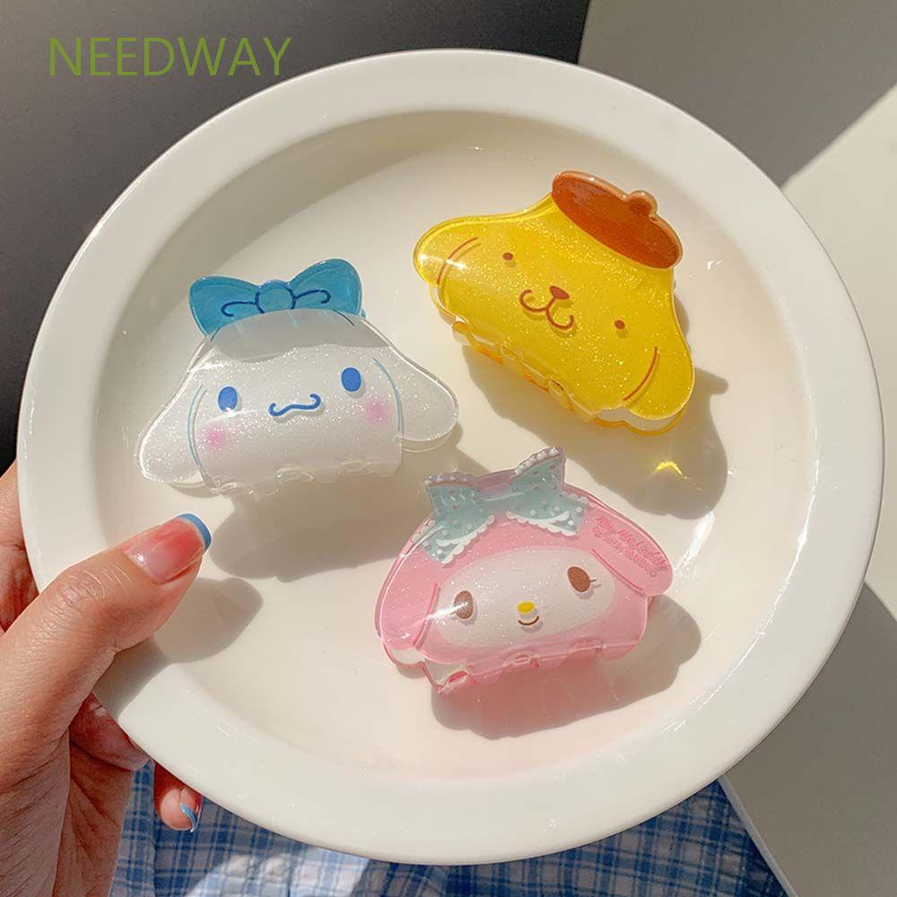 Needway  Sweet Korean Style Hairpins Elegant Shining Shark Clip Women Hair Claw Trendy Cute Cat Kawaii Cartoon Geometric Headwear/Multicolor