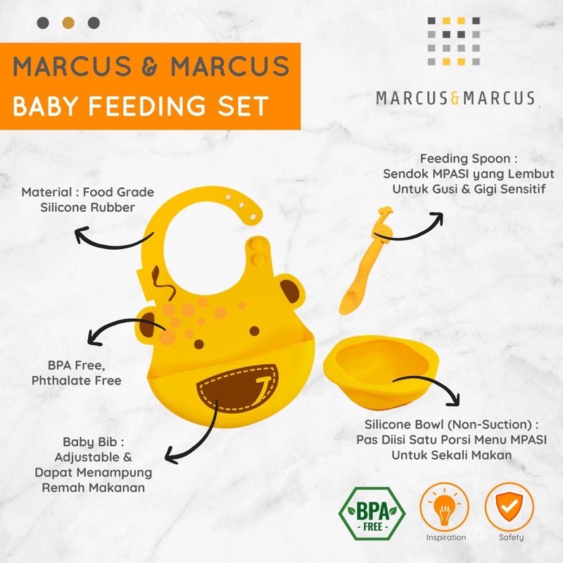 Marcus&amp;Marcus Baby Feeding Set - Set perlengkapan makan anak