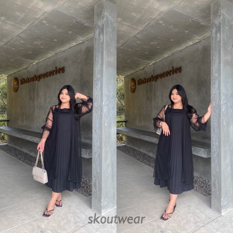 Abby Set (Dress dan outer) (Petite Size to Plus Size) | SKOUTWEAR