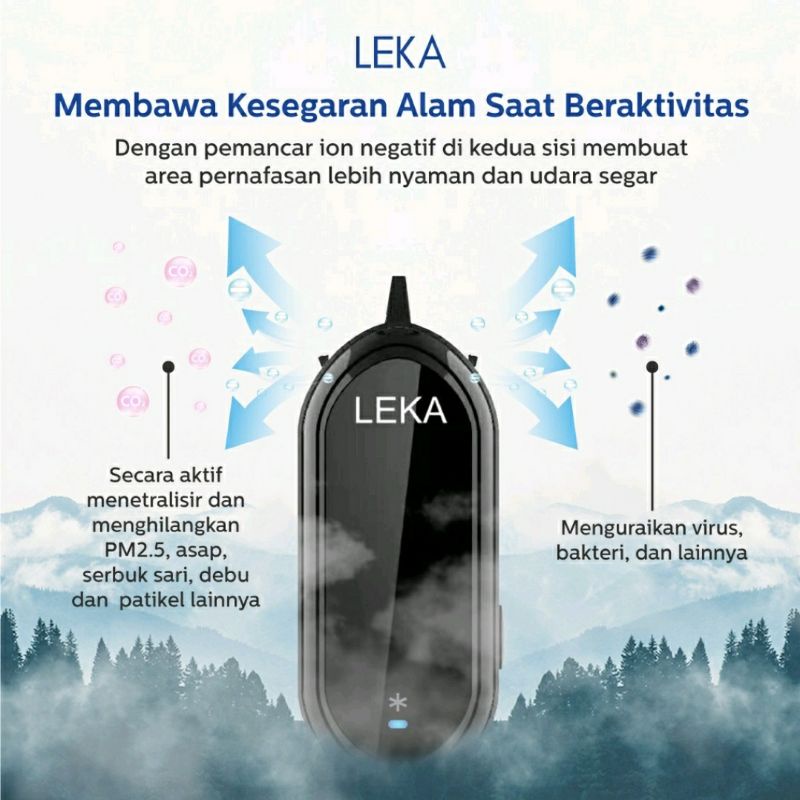 READY STOCK  LEKA AP7212 Mini Ionizer - Portable Kalung Air Purifier Ion Negatif