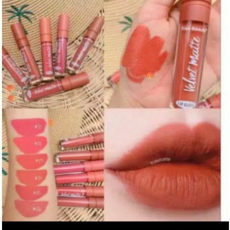 ecer)lipscrem kiss beauty velvet nude tutup rata