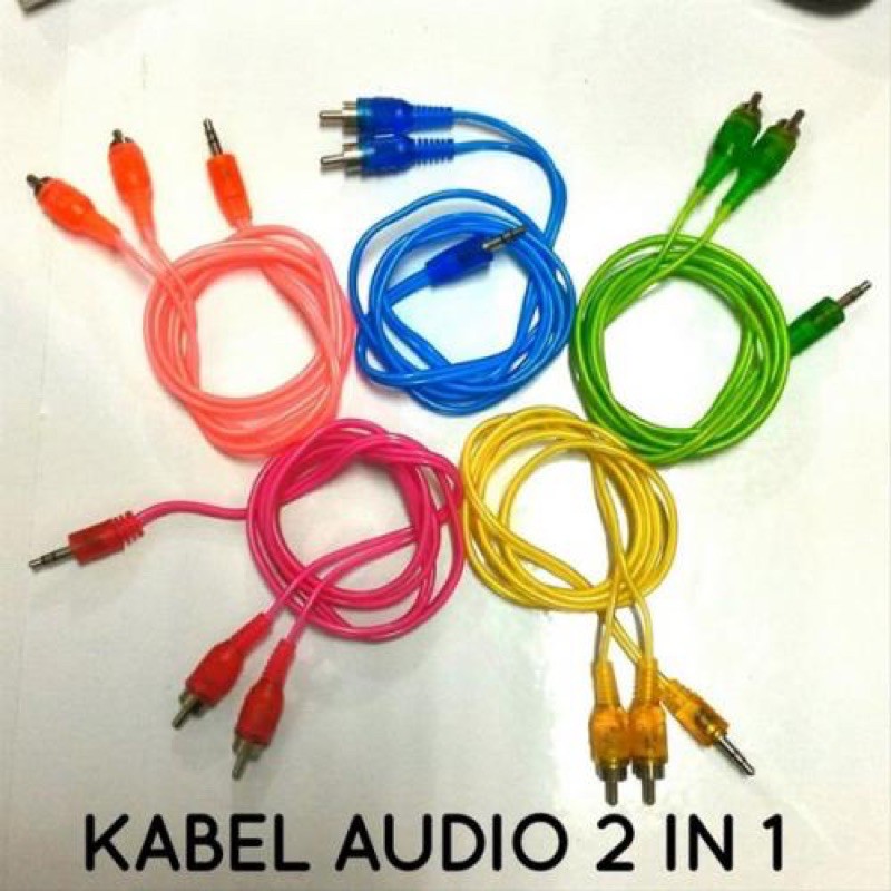kabel aux RCA 2 in 1 kabel RCA colokan hp ke speaker aktif