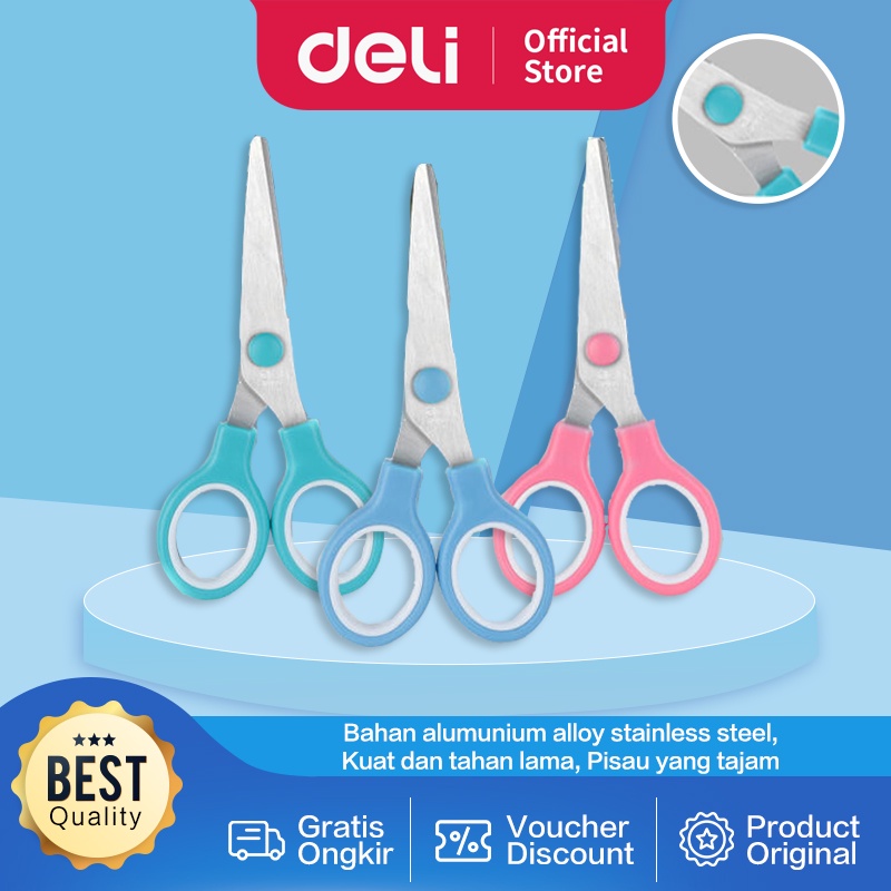 Deli Scissors  / Gunting Kertas Stainless Steel Pegangan Nyaman  6007