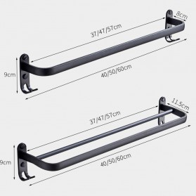 GS8 Rak Gantungan Handuk Kamar Mandi Bathroom Towel Holder Hook XUANXIN TKLJ004 Hitam