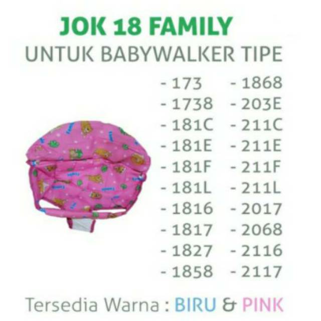 Jok busa dudukan kereta Baby Walker Family tipe 173 / 2068 / 1858 / 2017 /2078 / 211C Makassar