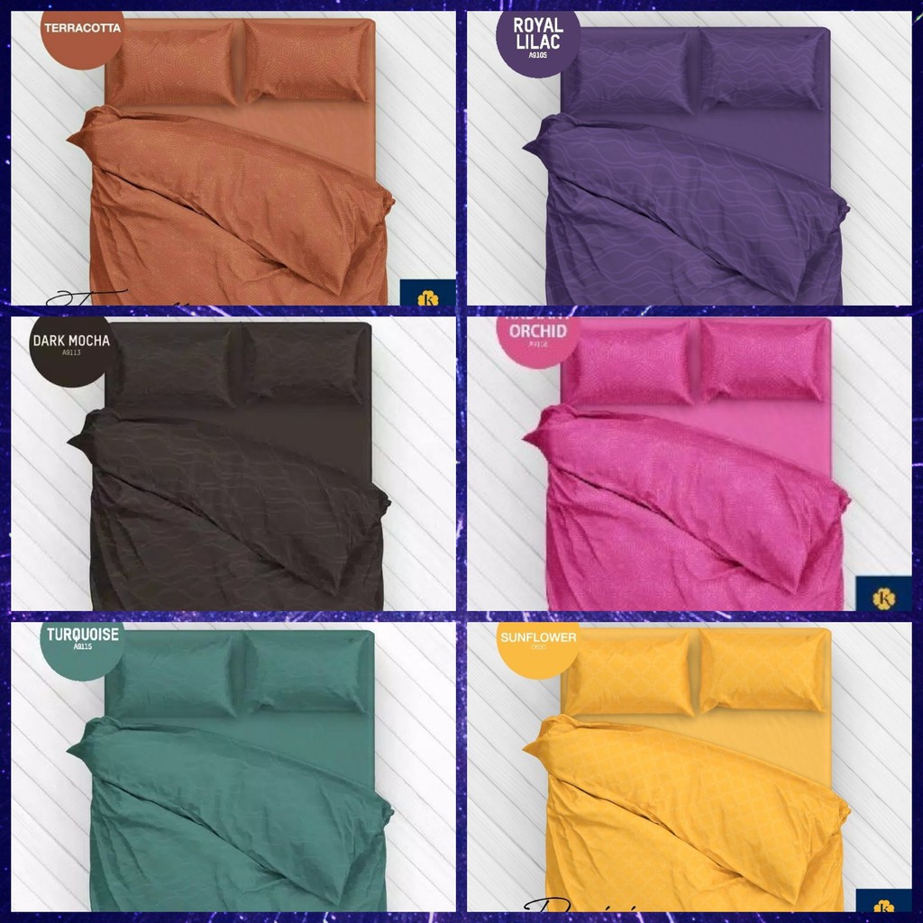 SET BEDCOVER KENDRA POLOS EMBOSS KING SIZE 180x200 T30 - SET BEDCOVER KENDRA POLOS King Size