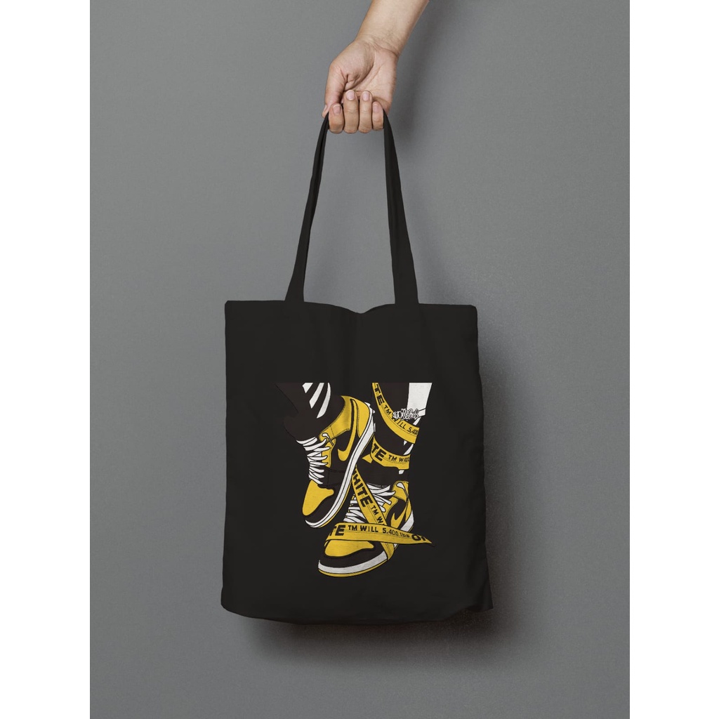 TOTEBAG Terbaru KANVAS Pria Dan Wanita TAS TOTE BAG Bisa Dipakai Sekolah - NIRVANA Dan Jordan Shoes