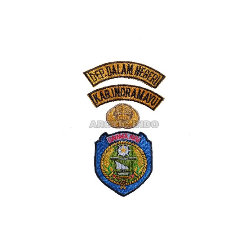 Satu Set Badge Bordir / Bet / PNS Departemen Dalam Negeri Kabupaten Indramayu Bordir