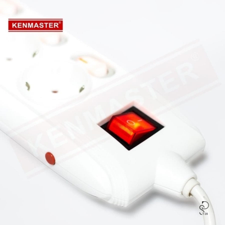 STOP KONTAK KENMASTER COLOKAN LISTRIK 6 SOCKET LUBANG + SAKLAR ON OFF