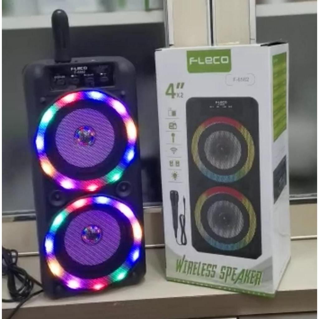 Speaker Fleco Super Bass F-6582 Terbaru Bluetooth Wireless Speaker + Mic