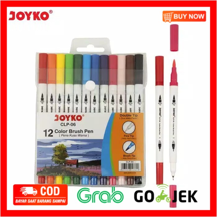 

(BISA COD) Brush Pen Joyko CLP-06 Color Brush Pen 12 Warna